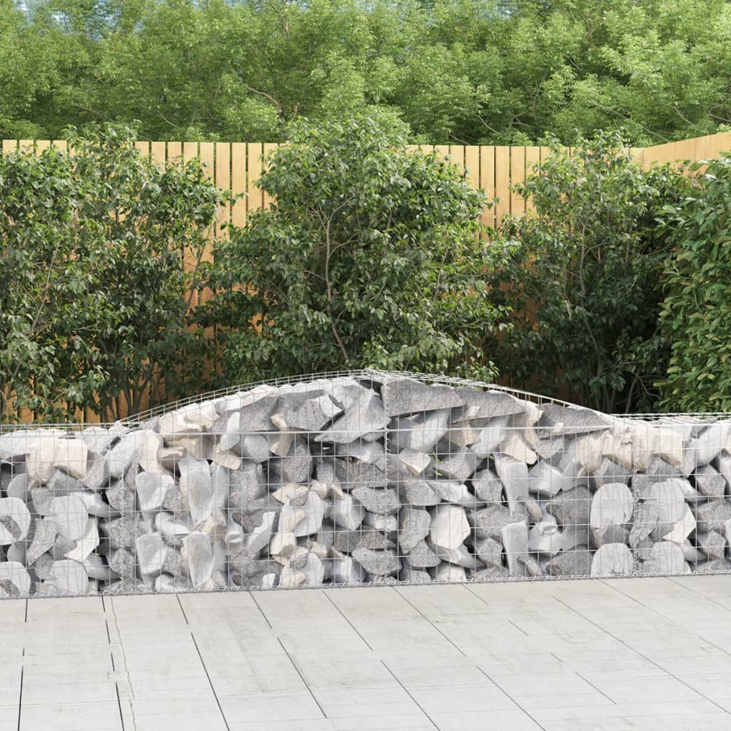 Gabionkurver buede 5 stk 400x50x60/80 cm galvanisert jern