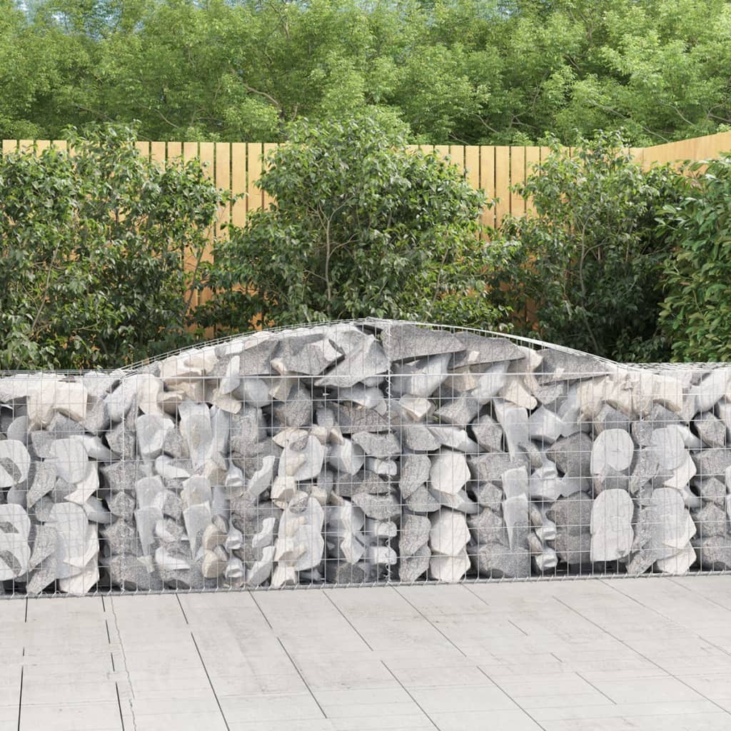 Gabionkurver buede 7 stk 400x50x80/100 cm galvanisert jern