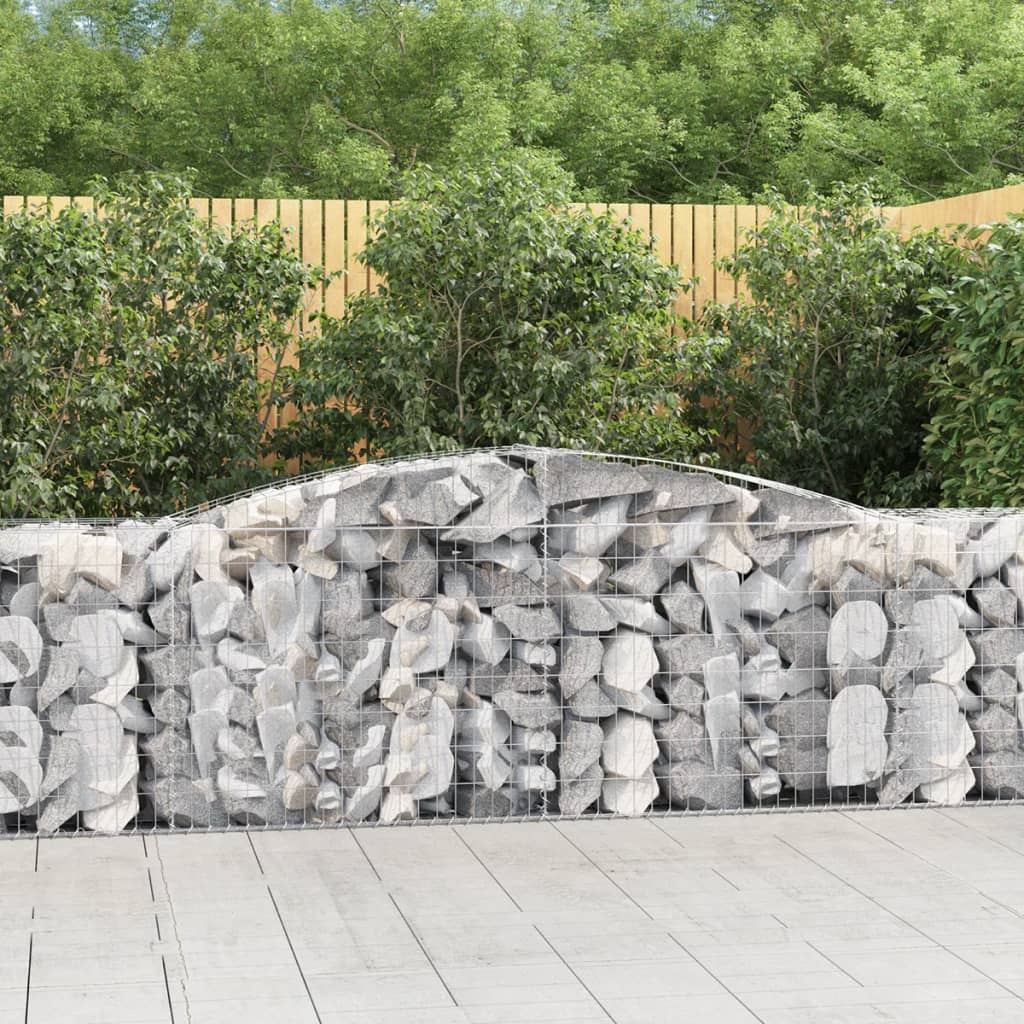 Gabionkurver buede 9 stk 400x50x80/100 cm galvanisert jern