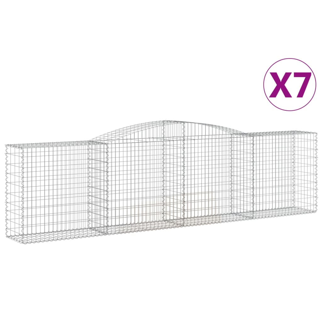 Gabionkurver buede 7 stk 400x50x100/120 cm galvanisert jern