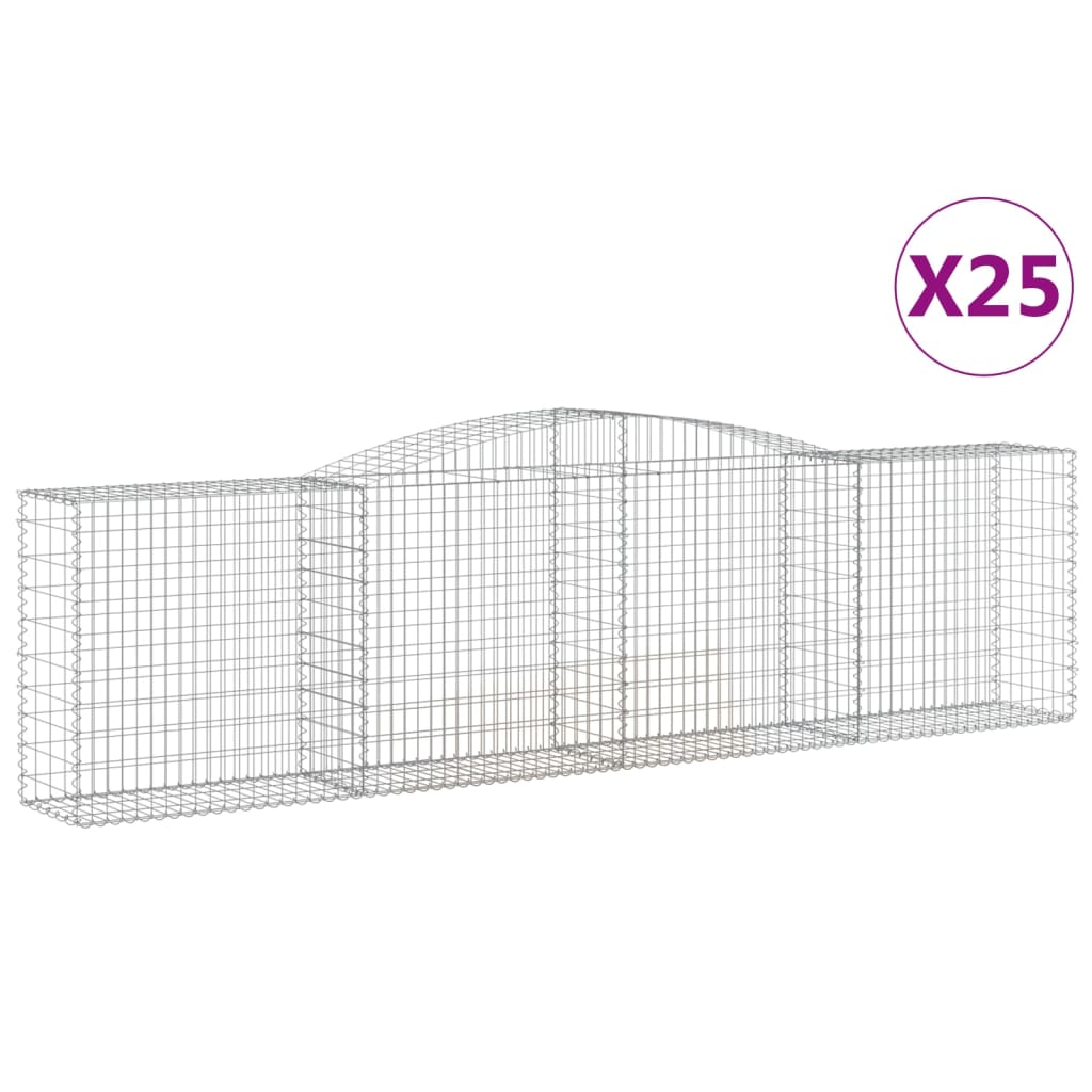 Gabionkurver buede 25 stk 400x50x100/120 cm galvanisert jern