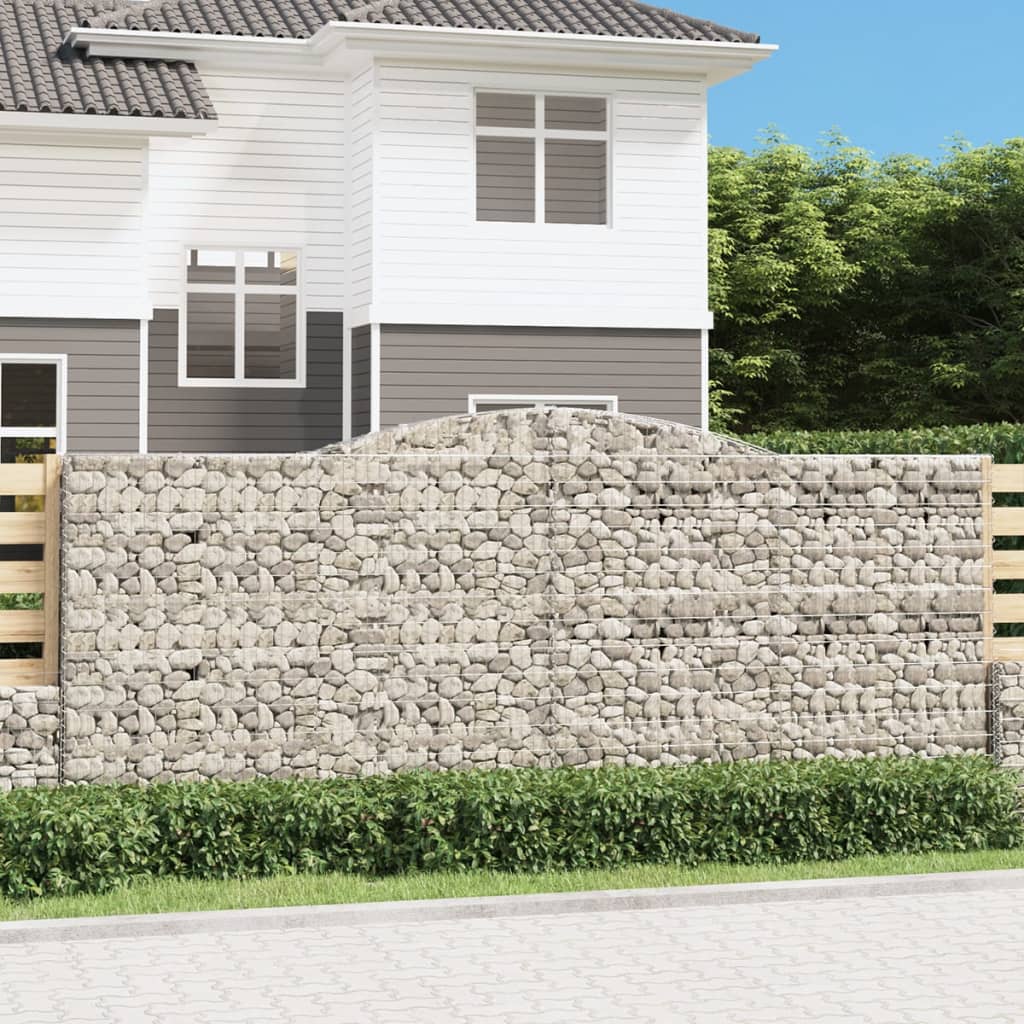 Gabionkurver buede 4 stk 400x50x160/180 cm galvanisert jern