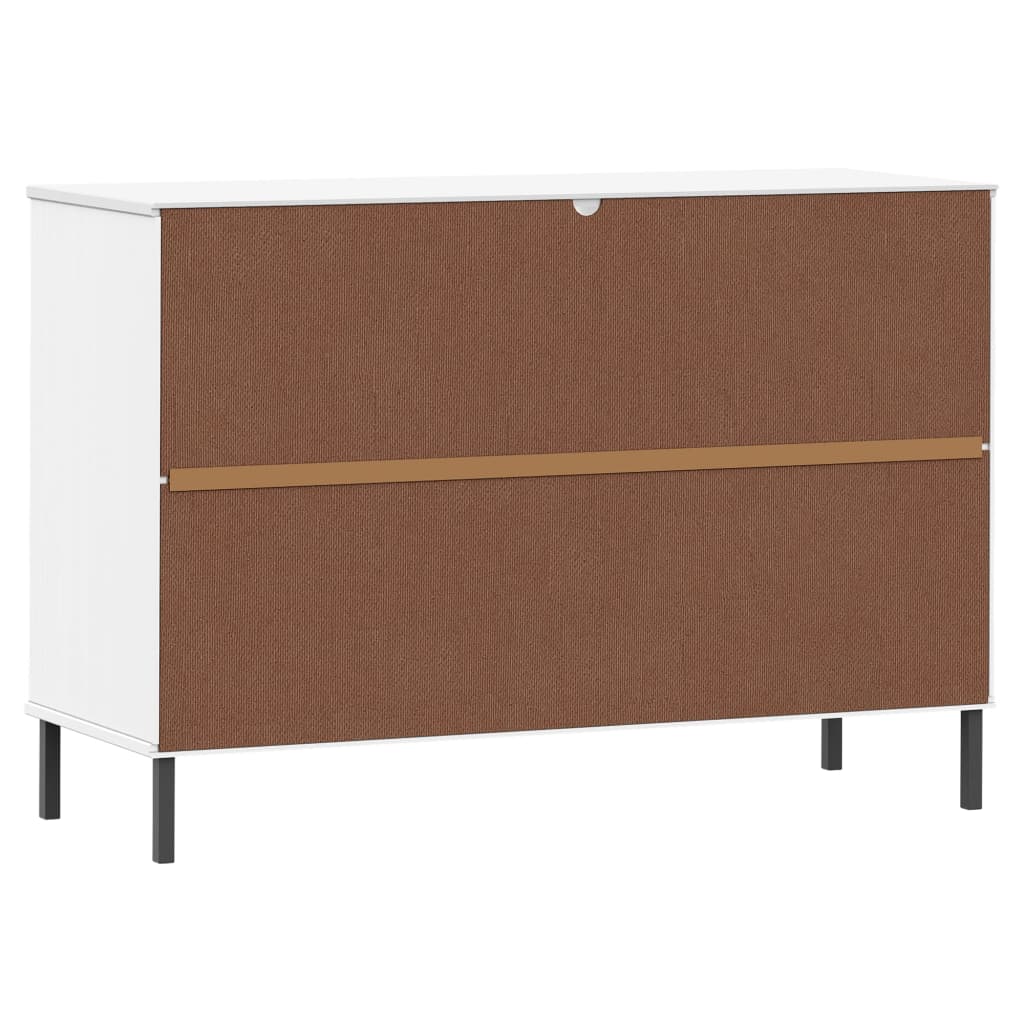 Skjenk med metallben hvit 113x40x77 cm heltre OSLO