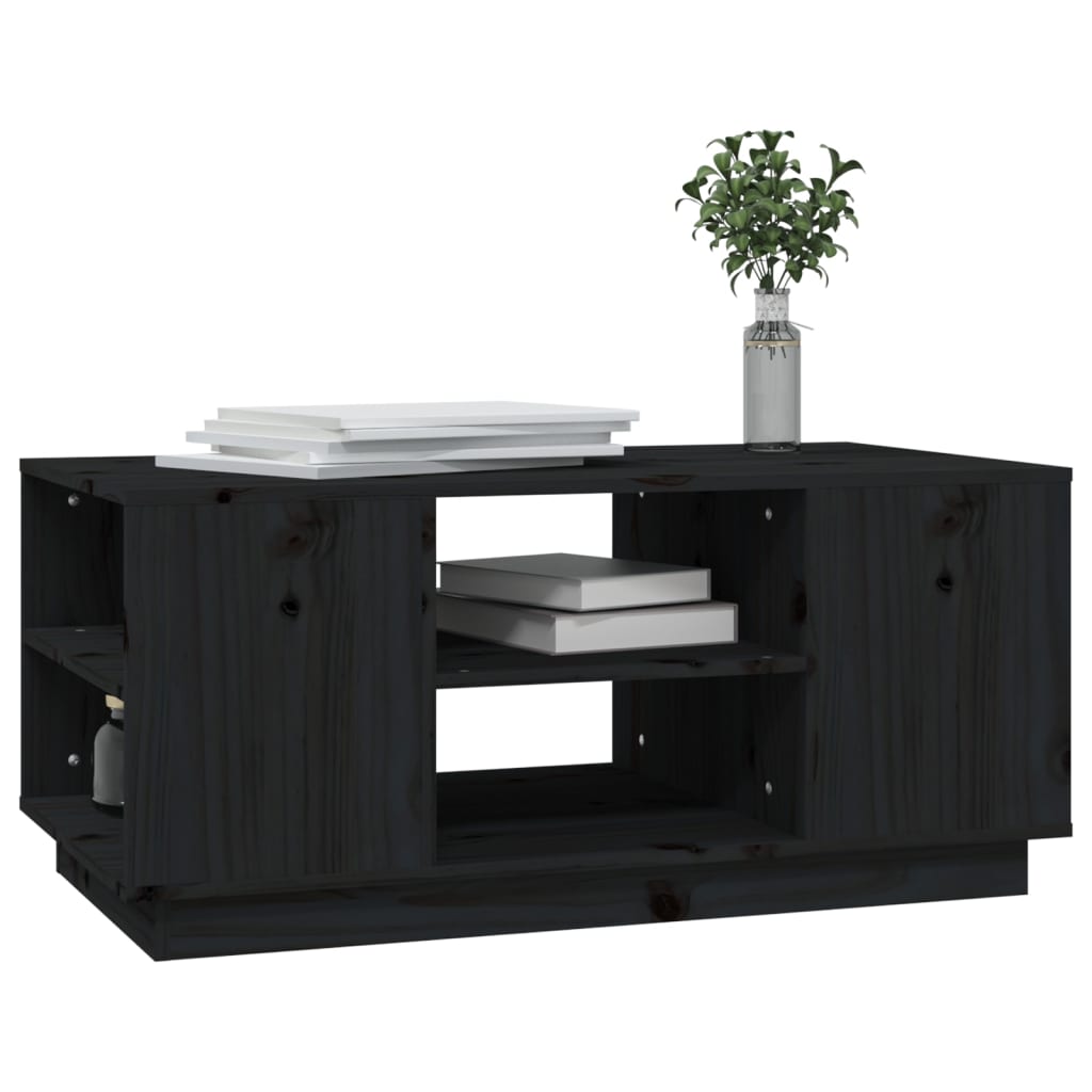 Salongbord svart 90x49x40,5 cm heltre furu