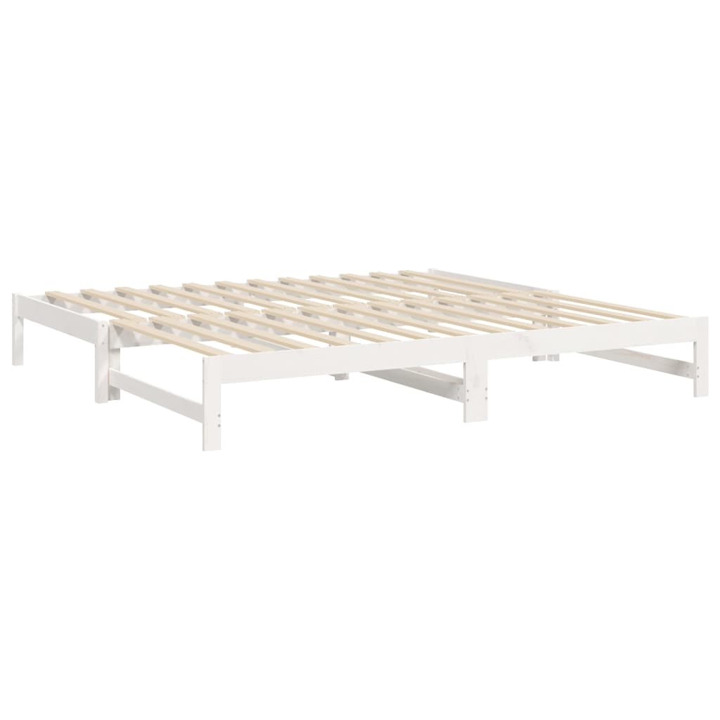 Uttrekkbar dagseng hvit 2x(100x200) cm heltre furu