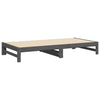 Uttrekkbar dagseng grå 2x(100x200) cm heltre furu