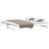 Uttrekkbar dagseng hvit 2x(90x200) cm heltre furu