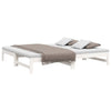 Uttrekkbar dagseng hvit 2x(90x190) cm heltre furu