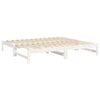 Uttrekkbar dagseng hvit 2x(90x190) cm heltre furu