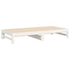 Uttrekkbar dagseng hvit 2x(90x190) cm heltre furu