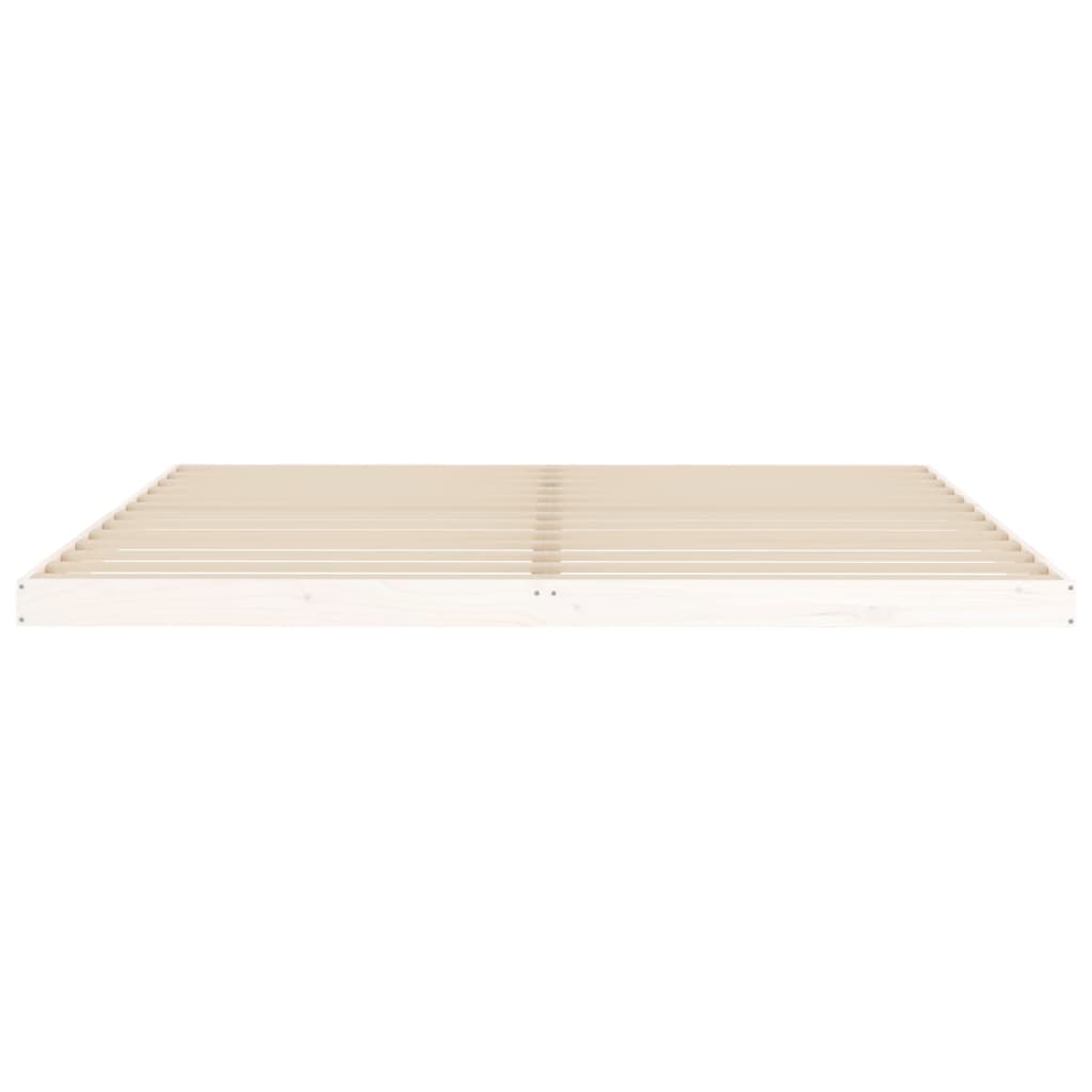 Sengeramme hvit 200x200 cm heltre furu