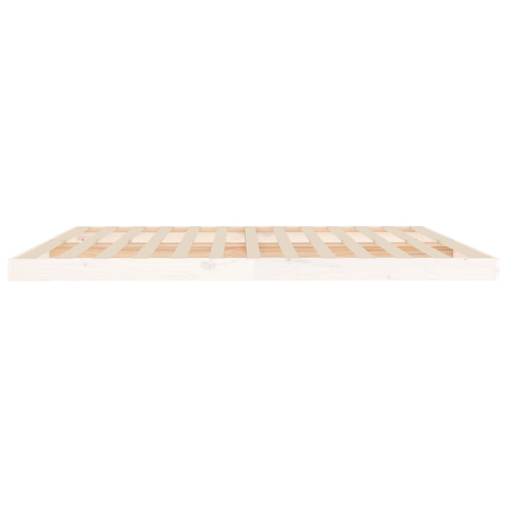 Sengeramme hvit 200x200 cm heltre furu