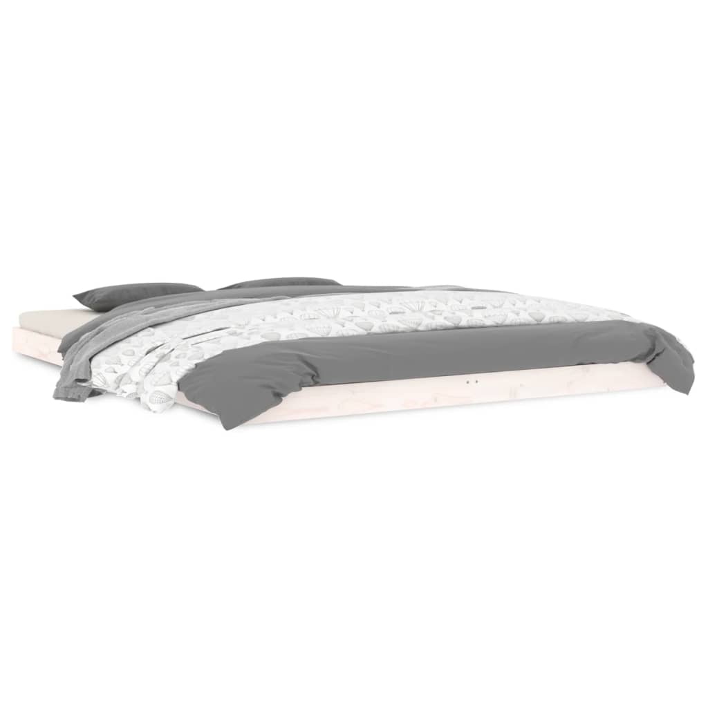 Sengeramme hvit 150x200 cm King Size heltre furu