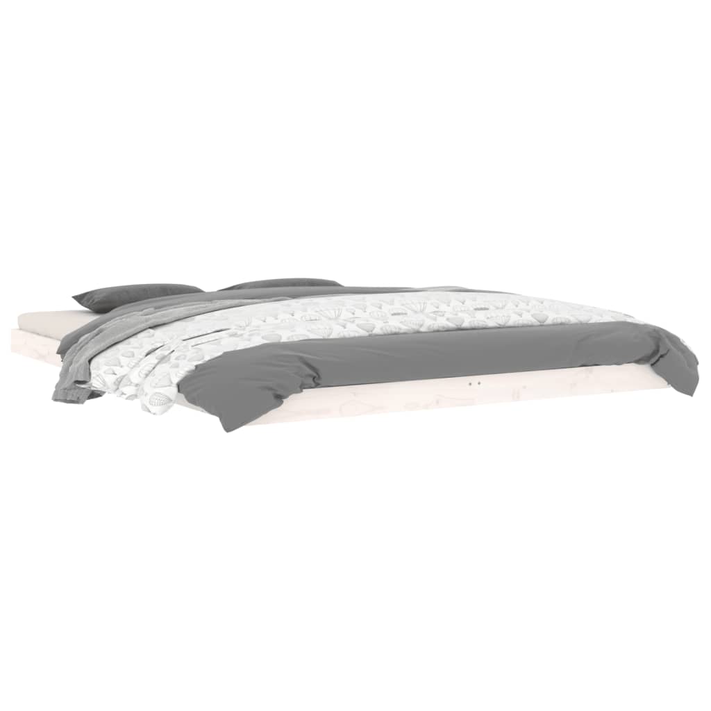 Sengeramme hvit 150x200 cm King Size heltre furu