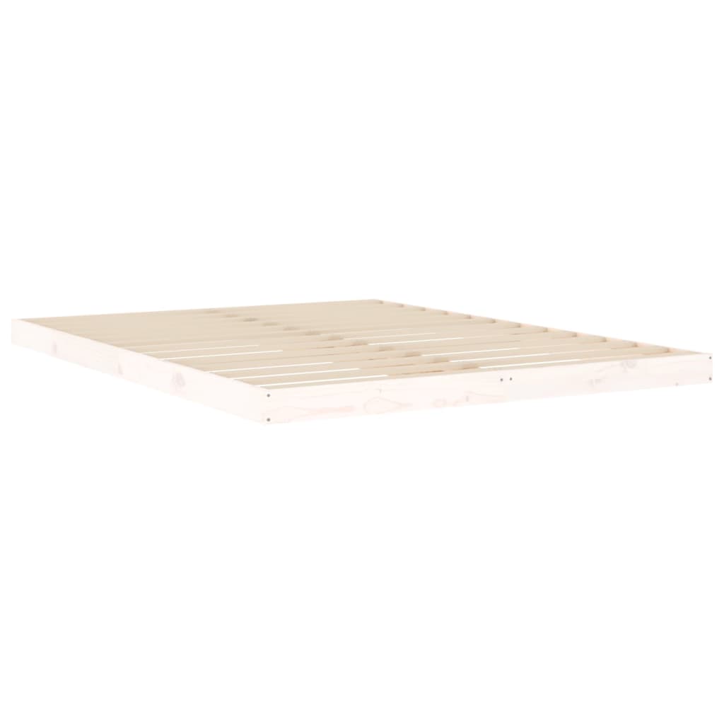 Sengeramme hvit 150x200 cm King Size heltre furu