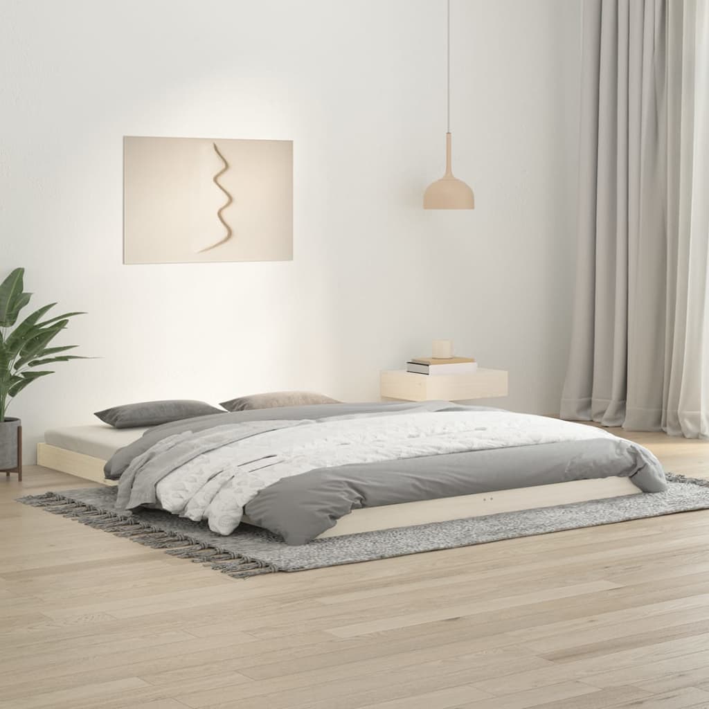 Sengeramme hvit 150x200 cm King Size heltre furu