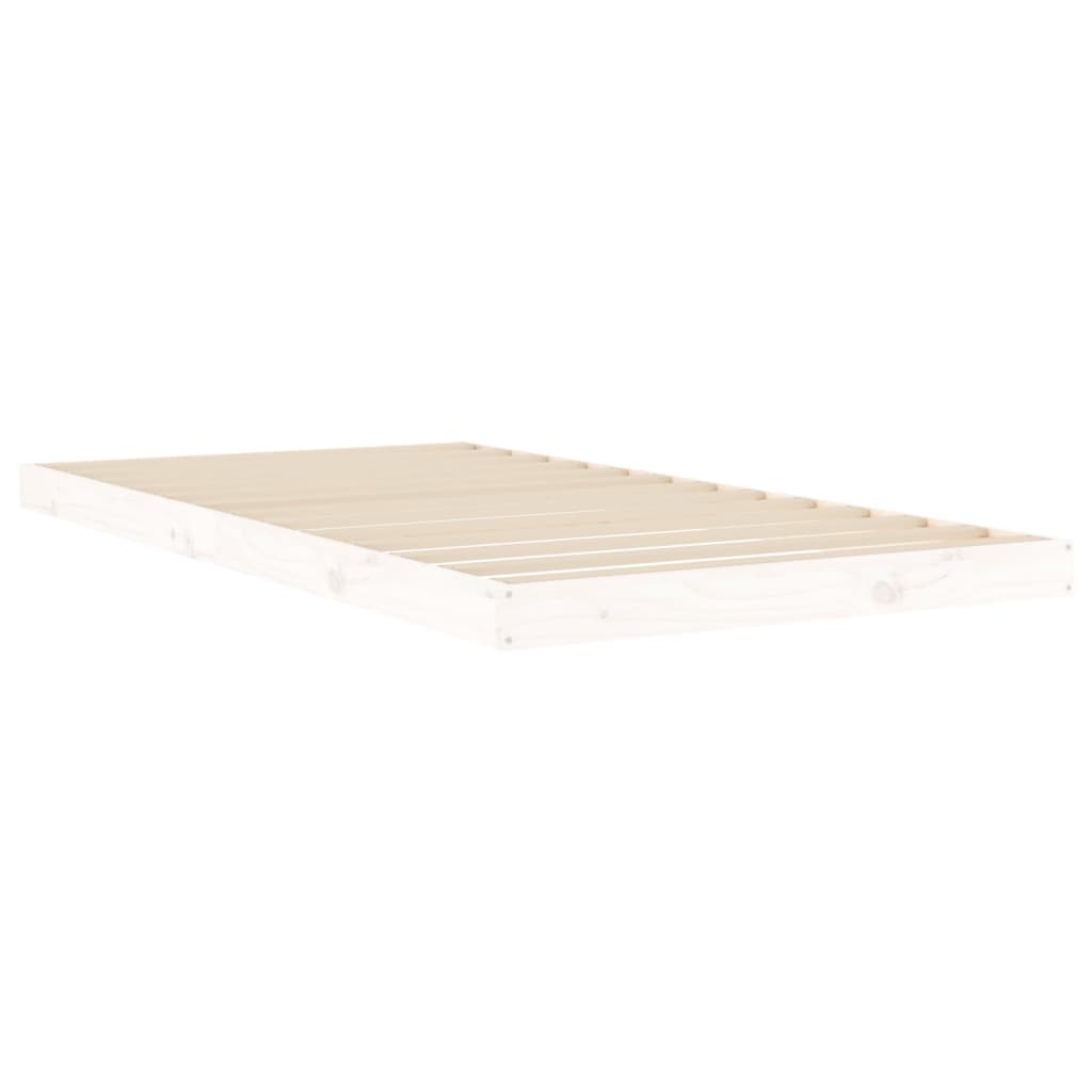 Sengeramme hvit 100x200 cm heltre furu