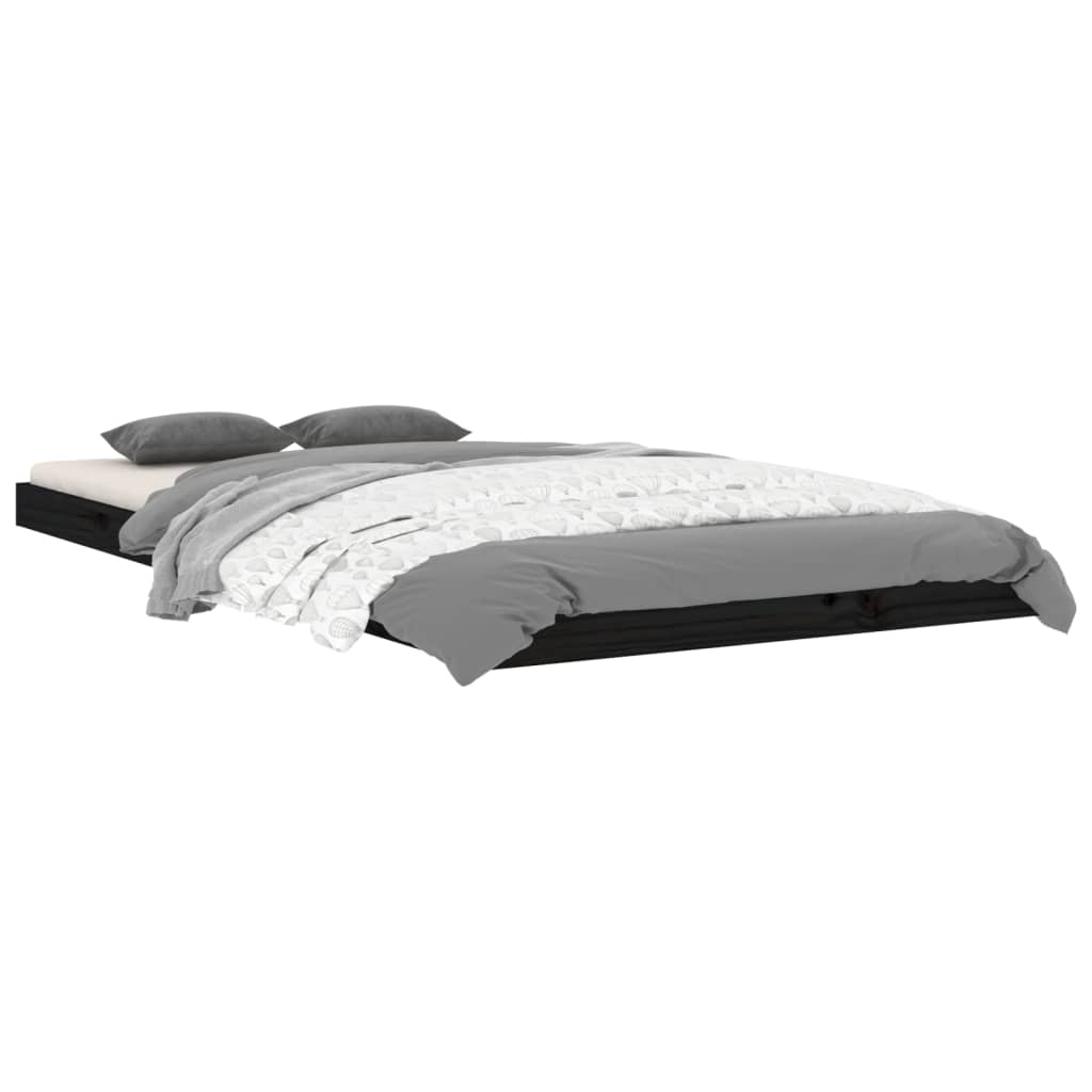 Sengeramme svart 100x200 cm heltre furu