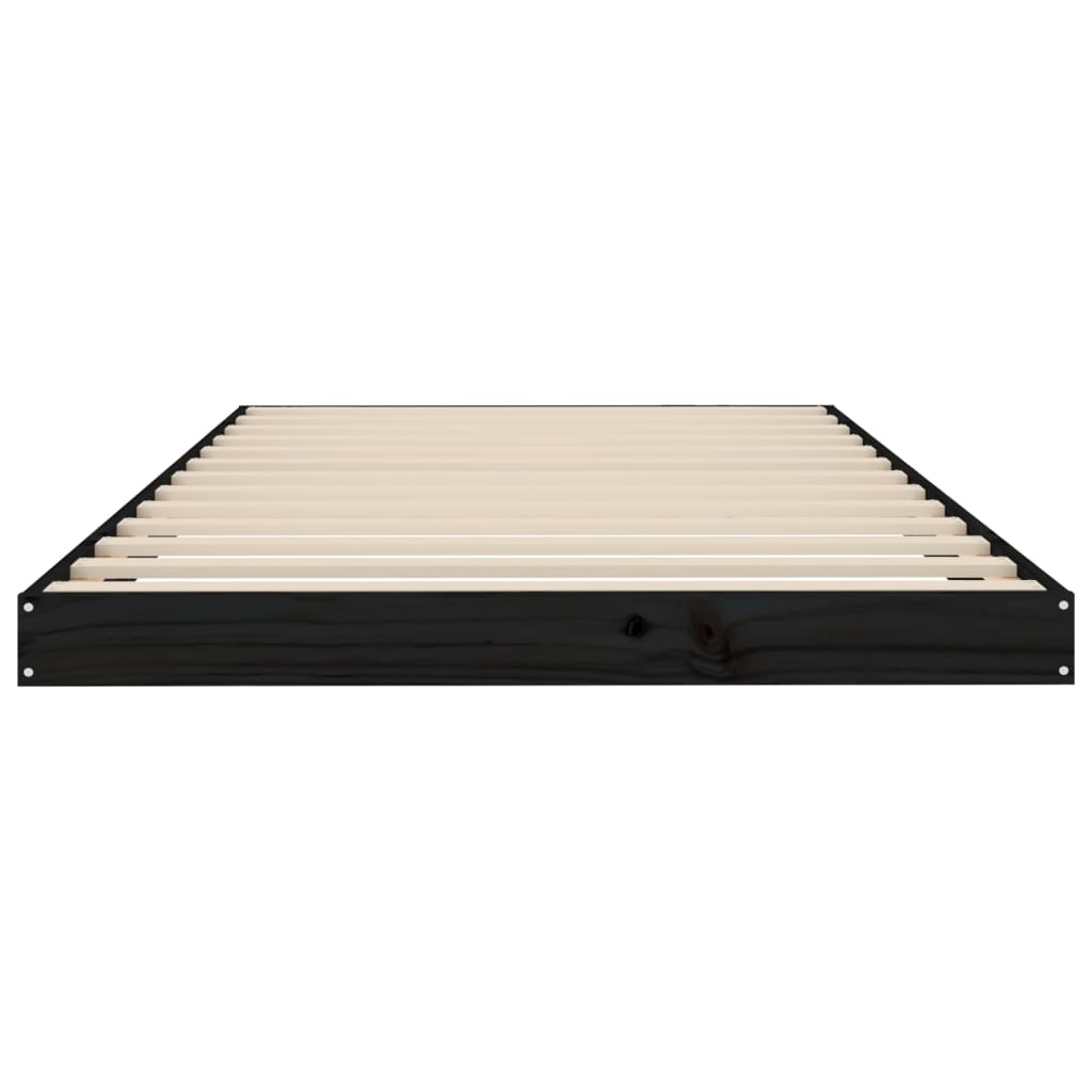 Sengeramme svart 100x200 cm heltre furu