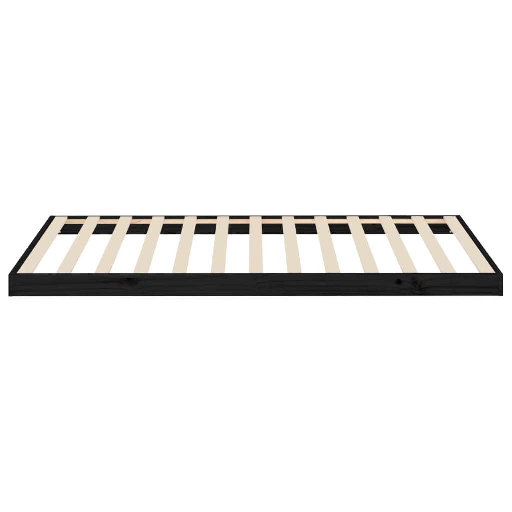 Sengeramme svart 100x200 cm heltre furu