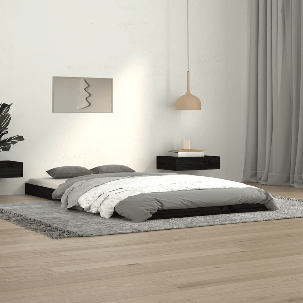 Sengeramme svart 100x200 cm heltre furu