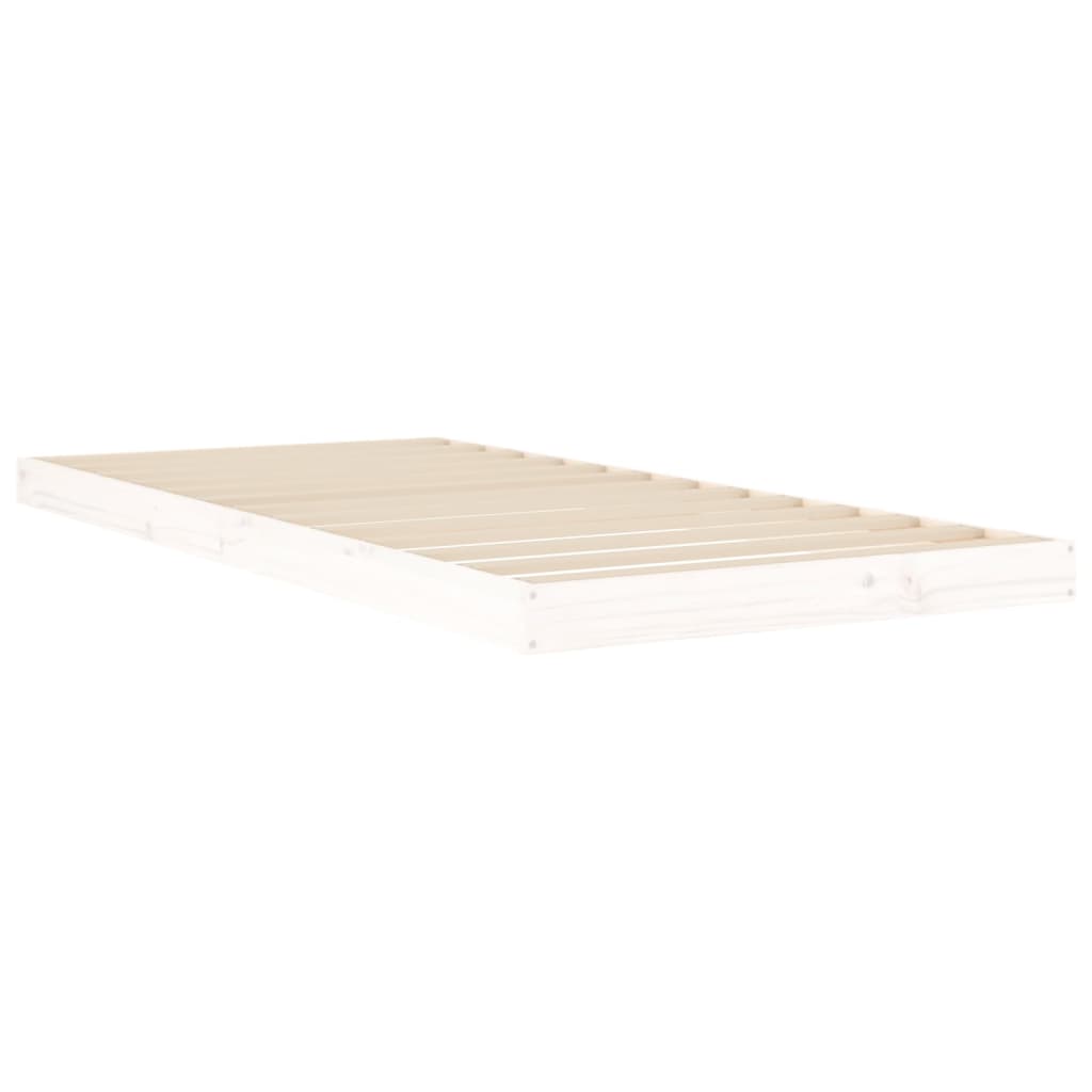 Sengeramme hvit 90x200 cm heltre furu