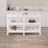 Arbeidsbenk hvit 142,5x50x80 cm heltre furu