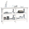 Arbeidsbenk hvit 142,5x50x80 cm heltre furu