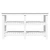 Arbeidsbenk hvit 142,5x50x80 cm heltre furu