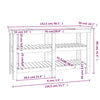 Arbeidsbenk hvit 142,5x50x80 cm heltre furu