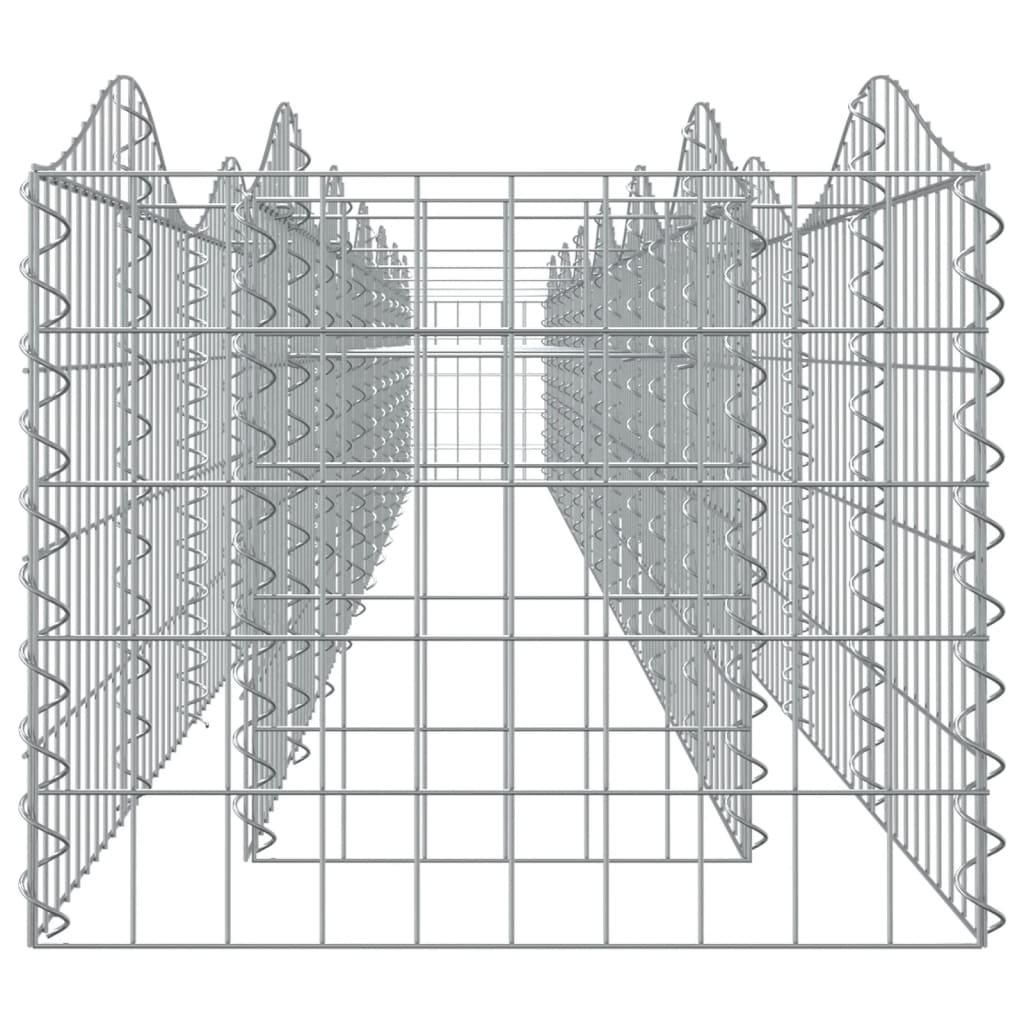 Buet gabion høybed 600x50x50 cm galvanisert jern