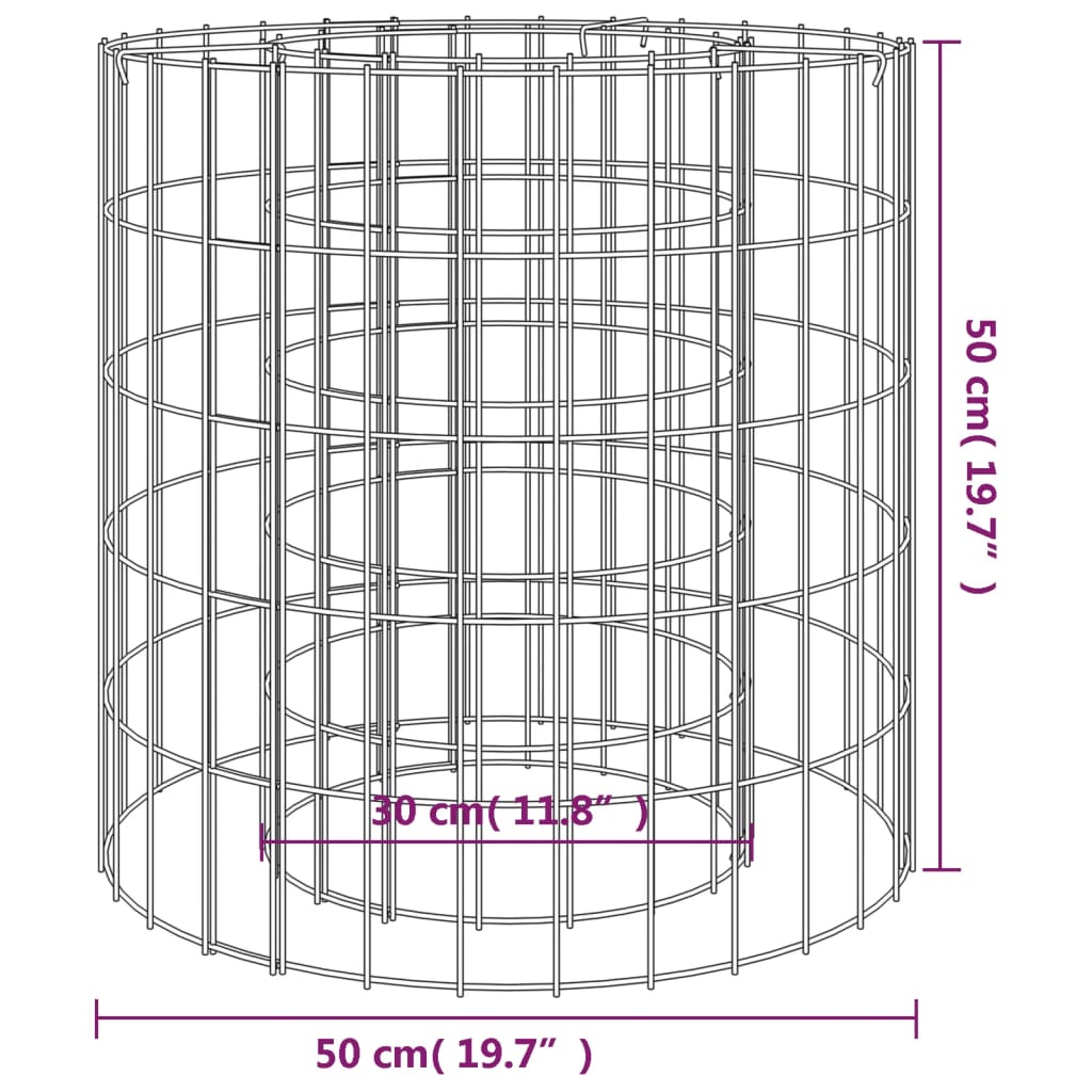 Gabion bålstativ Ø 50 cm galvanisert jern