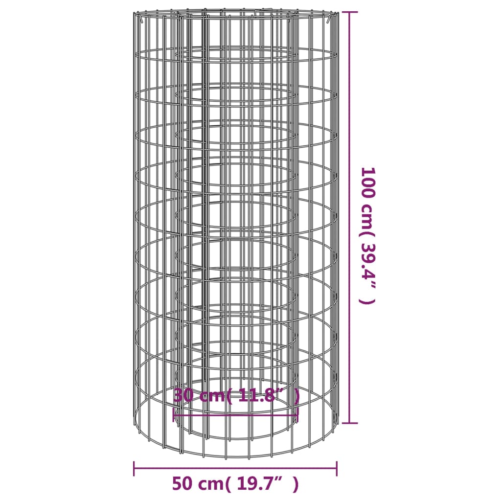 Gabion bålstativ Ø 50 cm galvanisert jern