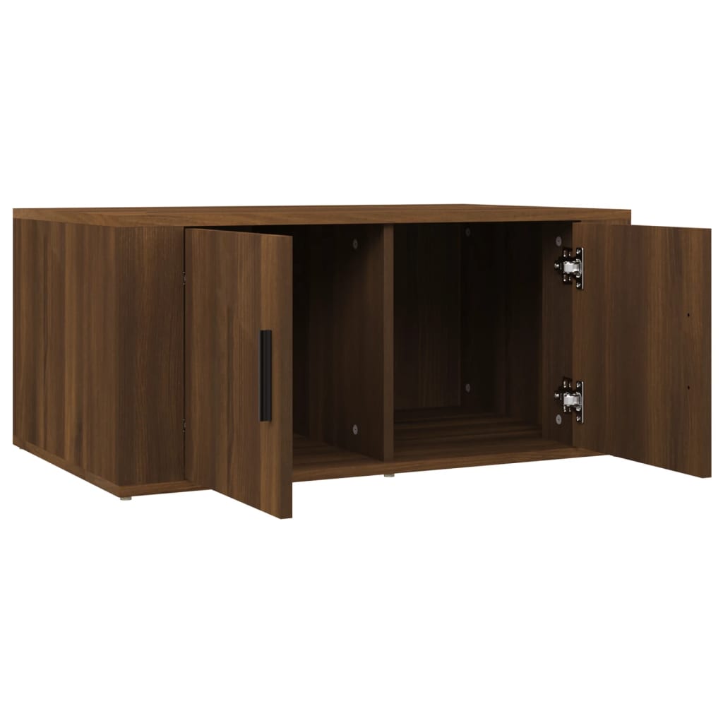 Salongbord brun eik 80x50x36 cm konstruert tre