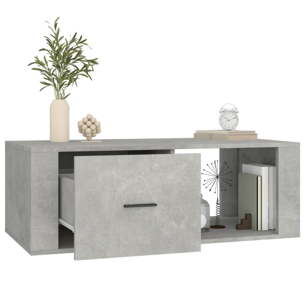 Salongbord betonggrå 100x50,5x35 cm konstruert tre