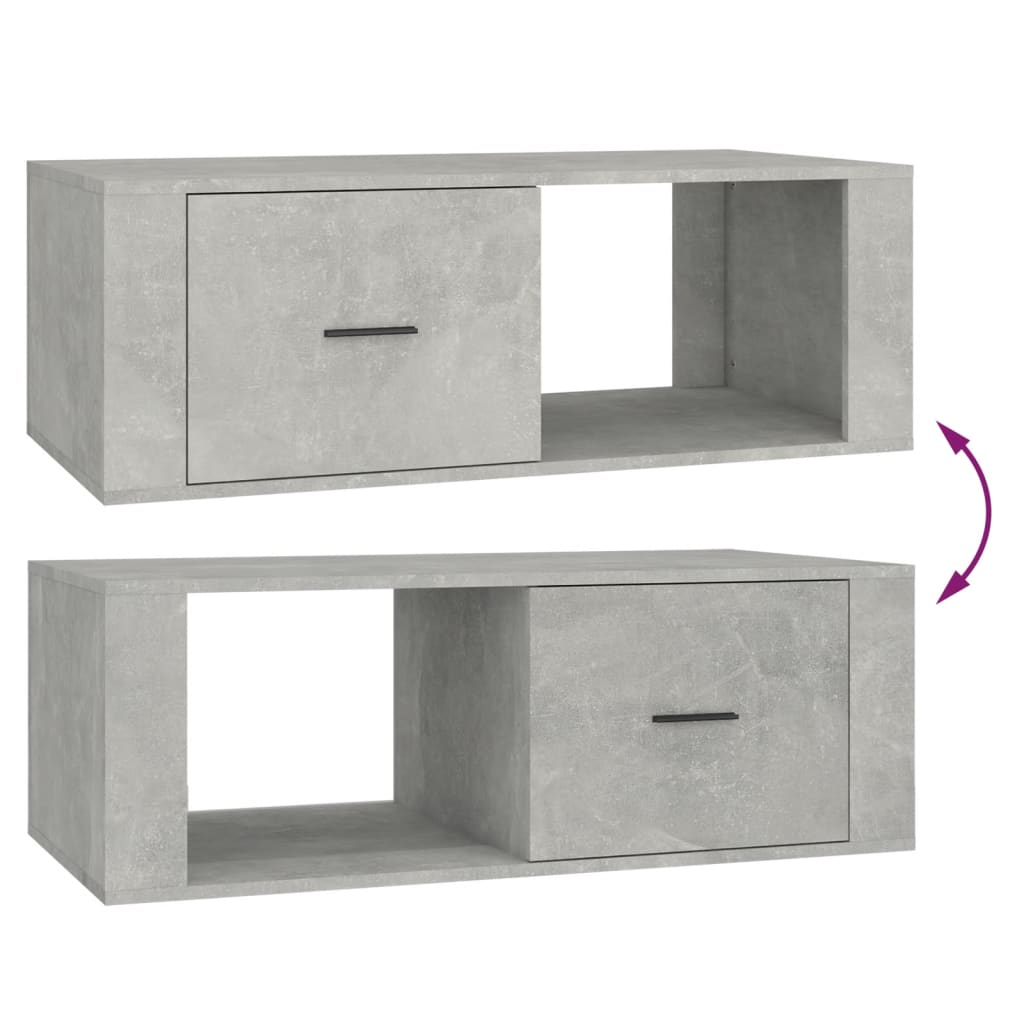 Salongbord betonggrå 100x50,5x35 cm konstruert tre