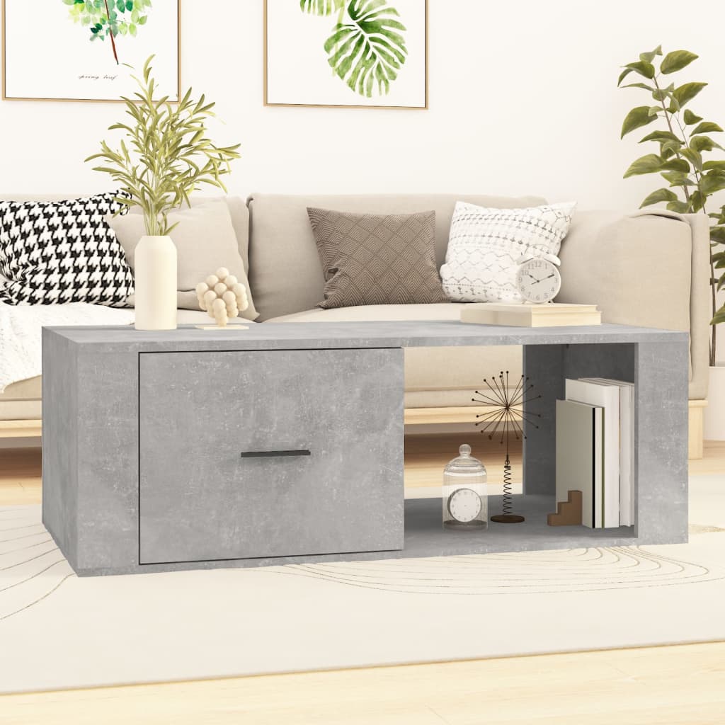 Salongbord betonggrå 100x50,5x35 cm konstruert tre