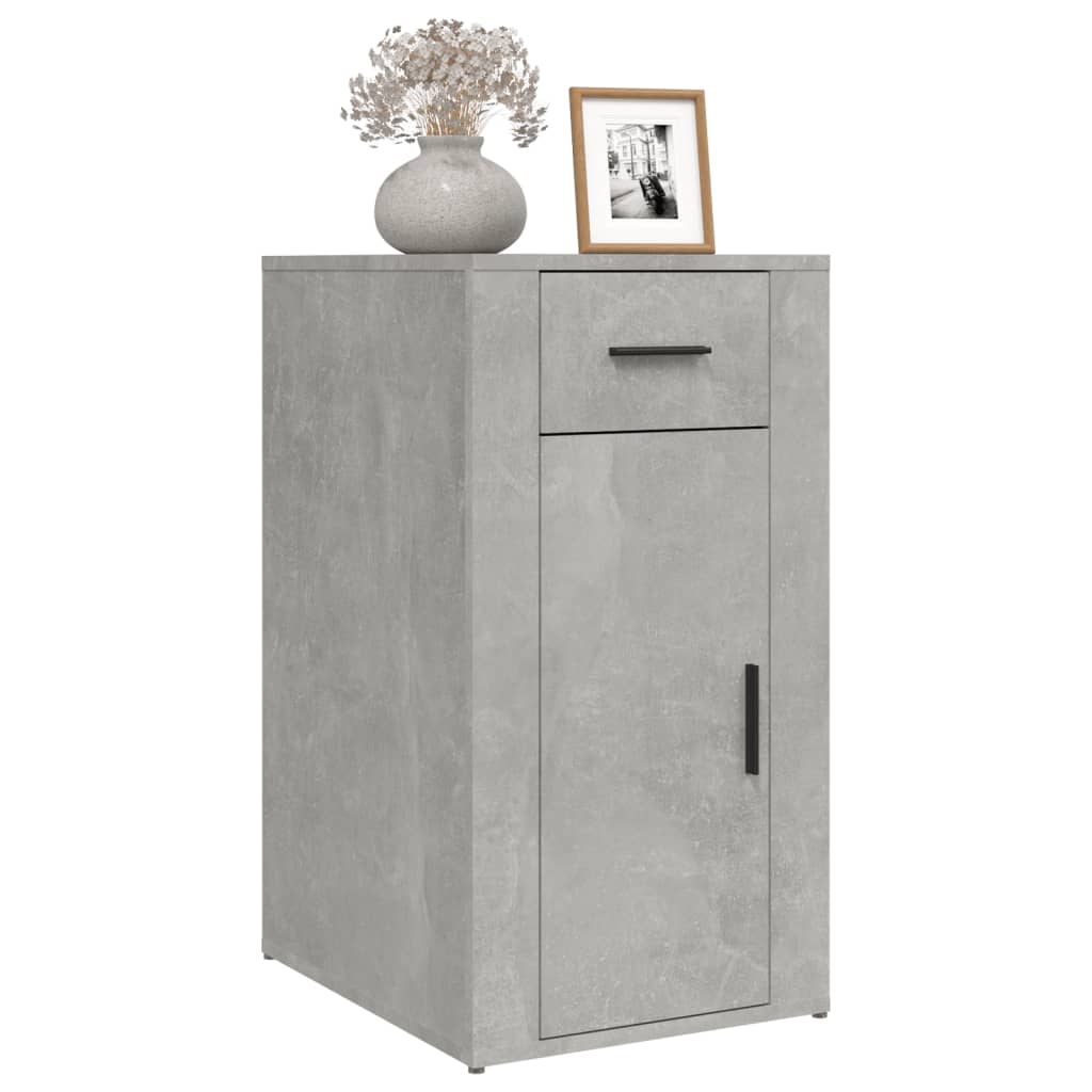 Skap til skrivebord betonggrå 40x49x75 cm konstruert tre