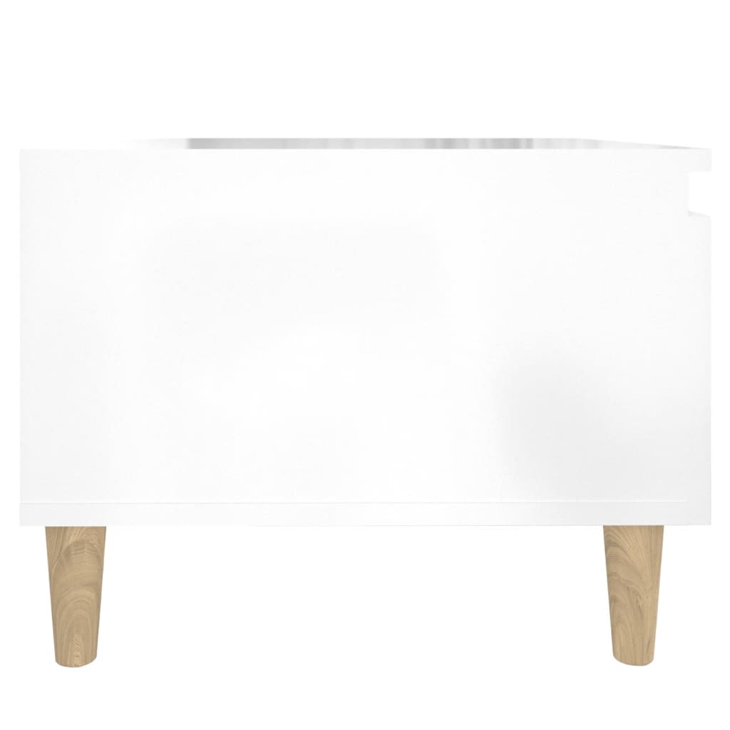 Sidebord høyglans hvit 50x46x35 cm konstruert tre