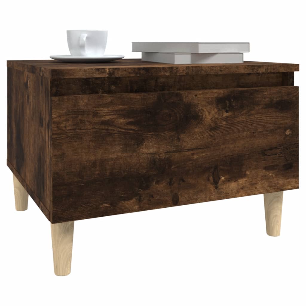 Sidebord røkt eik 50x46x35 cm konstruert tre