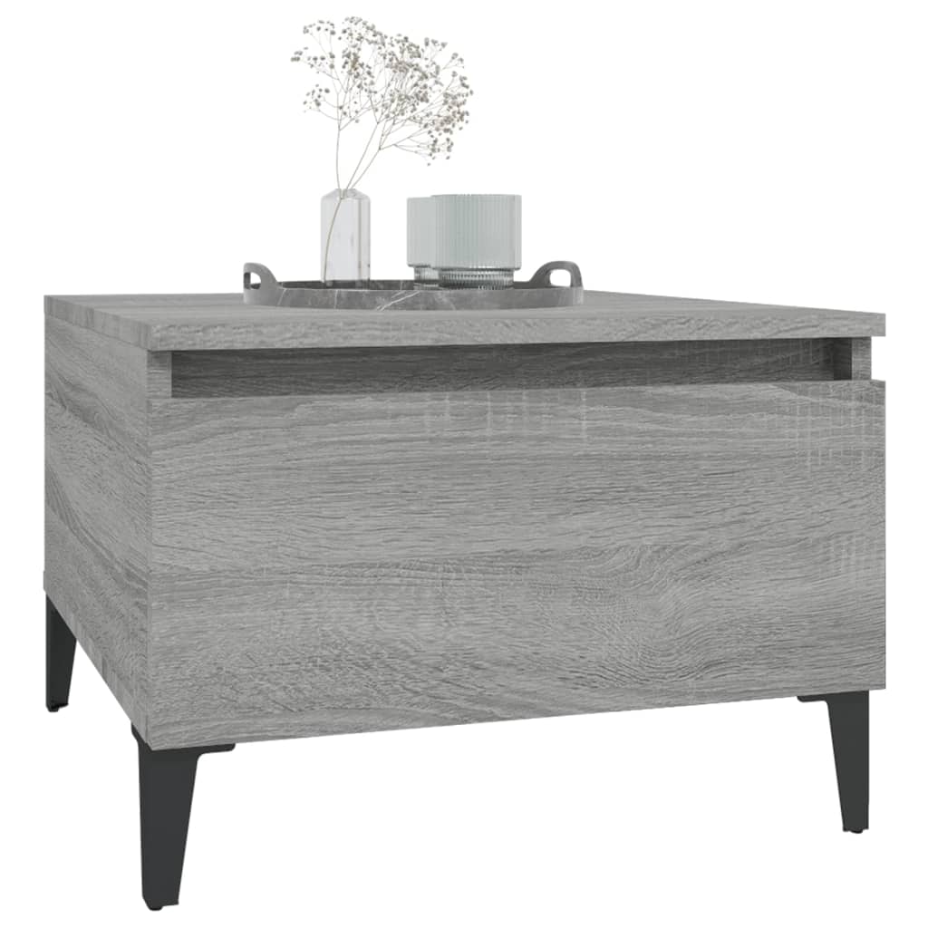 Sidebord 2 stk grå sonoma 50x46x35 cm konstruert tre