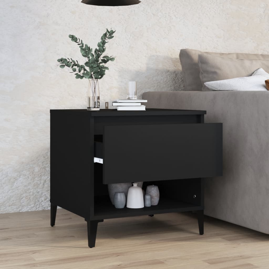 Sidebord svart 50x46x50 cm konstruert tre