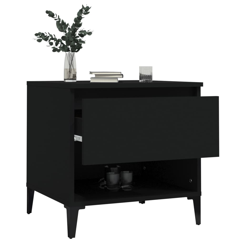 Sidebord svart 50x46x50 cm konstruert tre