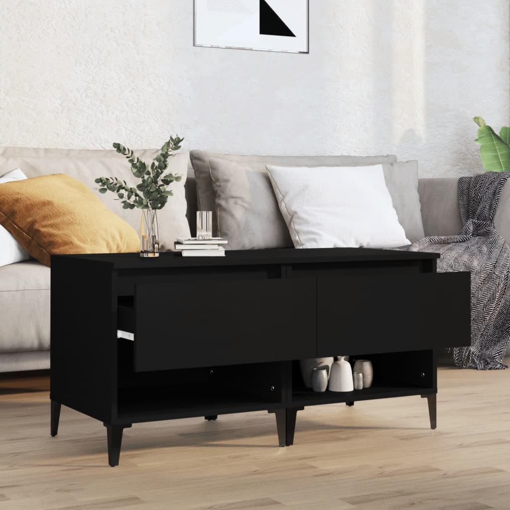 Sidebord 2 stk svart 50x46x50 cm konstruert tre