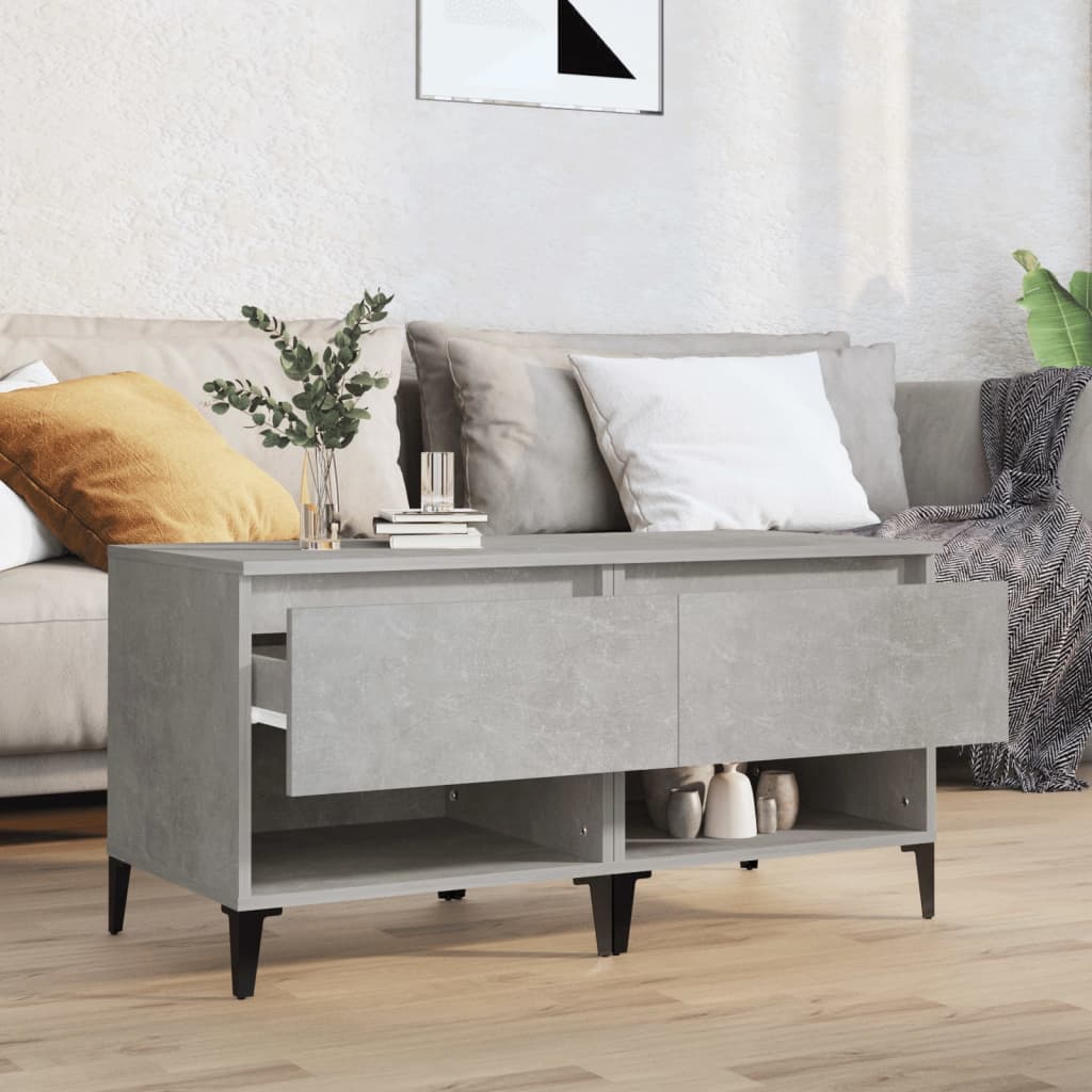 Sidebord 2 stk betonggrå 50x46x50 cm konstruert tre