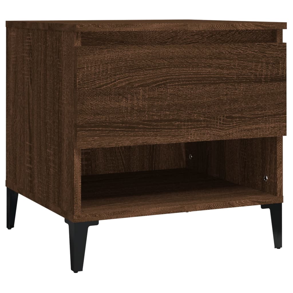 Sidebord 2 stk brun eik 50x46x50 cm konstruert tre