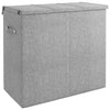Sammenleggbar vaskekurv grå 64,5x34,5x59 cm imitert linstoff