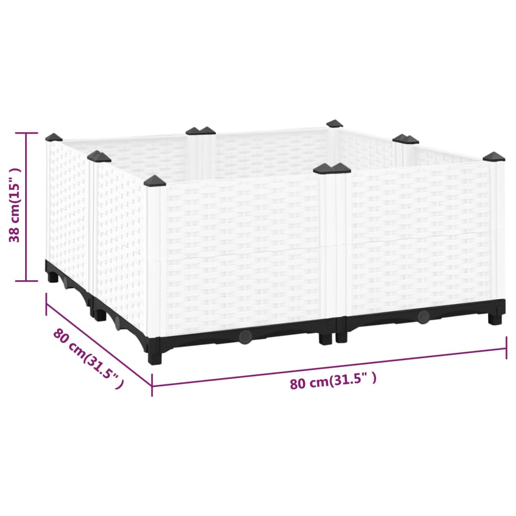 Høybed 80x80x38 cm polypropylen