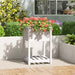 Plantekasse med hylle hvit 54x54x81 cm heltre furu