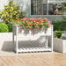 Plantekasse med hylle hvit 111,5x54x81 cm heltre furu
